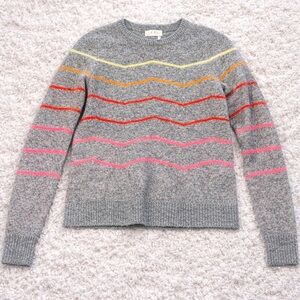 THML Gray Chevron Stripe Sweater Women’s XS Multicolor Knit Crewneck